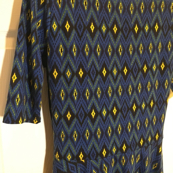 LuLaRoe Blue Short Sleeve Dress Size L - Picture 4 of 5